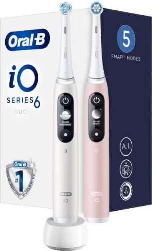 Oral-B iO Series 6 DuoPack elektromos fogkefe fehér/rózsaszín (iOM6d.2j6.1)