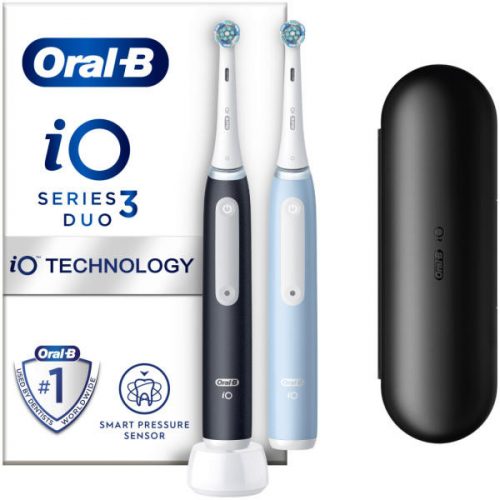 Oral-B iO Series 3 DuoPack elektromos fogkefe fekete/kék(iOg3d.2i6.2k)