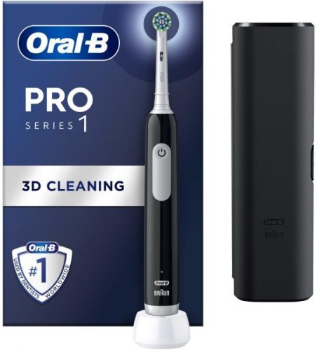 Oral-B Pro 1 X-Clean elektromos fogkefe utazótokkal, fekete