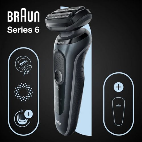 Braun 61-N1000S Wet&Dry borotva utazótokkal, szürke