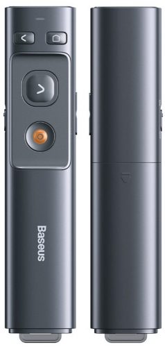 Baseus ACFYB-0G Orange Dot Wireless Presenter, piros lézerrel, Windows, macOS, szürke ( 023050 )