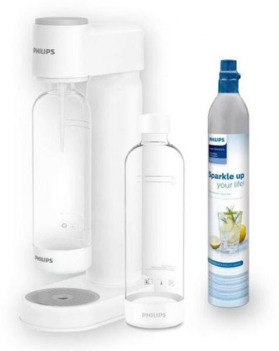 Philips ADD4901WH/10 GoZero Lite szódagép, 1db CO2 patron, 1literes palack, fehér