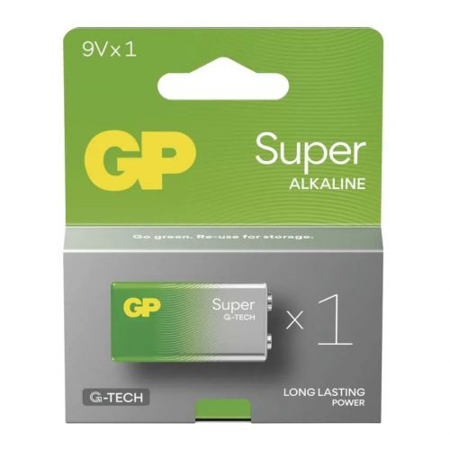 GP Batteries B01511 Super Alkáli 9V, 6LF22 alkáli elem (1db/bliszter)