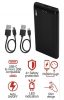 EMOS B0526B ALPHAQ 10S Powerbank, külső akkumulátor, 10000 mAh, 10,5 W, 2db USB-A, 1db USB-C, fekete