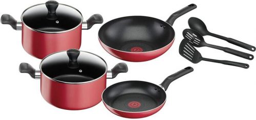 Tefal B243S987 Super Cook Non Stick Thermo-spot edénykészlet, 9 részes, vörös