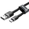 Baseus CATKLF-BG1 Cafule USB - USB-C kábel, 3A, 1 méter, szürke-fekete