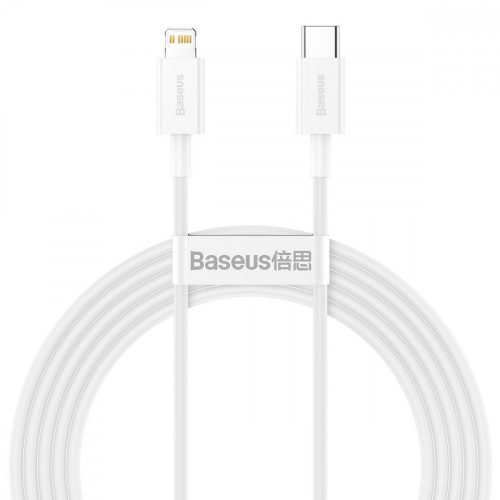 Baseus Superior CATLYS-C02 USB Type-C - Lightning adatkábel, 20 W, PD, 2 m, fehér