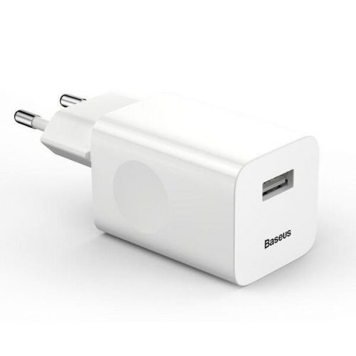 Baseus CCALL-BX02 hálózati gyorstöltő, USB, QC 3.0, 24 W (fehér)