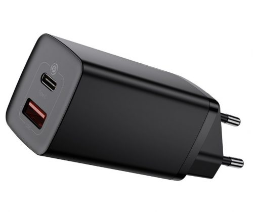 Baseus CCGAN2L-B01 GaN2 Lite fali töltő, USB + USB-C, 65 W, EU (fekete)