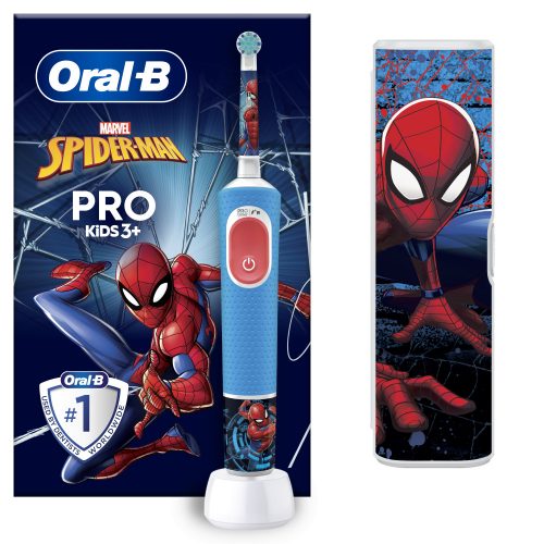 Oral-B Vitality Pro Kids 3+ elektromos fogkefe, Pókember, utazótokkal (D103.413.2KX)