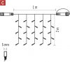 Emos D1EC01 sorolható karácsonyi füzér, fényfüggöny, 1x 2m, 100LED, hideg fehér, kül- és beltéri