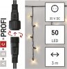 Emos D2CW01 PROFI sorolható karácsonyi fényfüzér, jégcsap, 3x0.4méter, 50LED, kültéri, meleg fehér, fekete