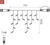 Emos D2CW01 PROFI sorolható karácsonyi fényfüzér, jégcsap, 3x0.4méter, 50LED, kültéri, meleg fehér, fekete