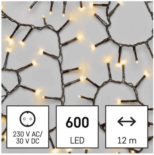 EMOS D4BW03 karácsonyi fényfüzér - süni, 12m, 600LED, meleg fehér, időzítő, IP44