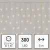 Emos D4CW02 karácsonyi fényfüzér, jégcsap, 5x0.7méter, 300LED, kül- és beltéri, meleg fehér, távirányító, 8 program