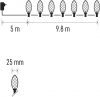 Emos D5ZM01 karácsonyi fényfüzér, színes égők, 9.8méter, 50LED, többszínű, kül- és beltéri, 8 program