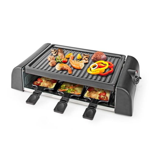 Nedis FCRA220FBK6 raclette grill, 1000Watt, 44,5 x 24 cm sütőfelület, fekete