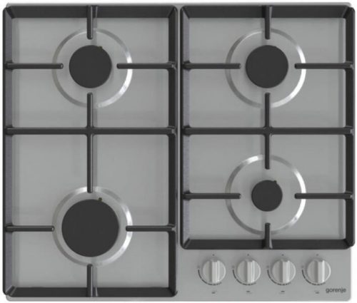 Gorenje G641EX beépíthető gáz főzőlap, nagy teljesítményű égőfej, egykezes gyújtás, inox