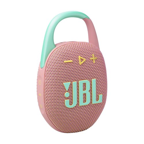 JBL Clip 5 hordozható Bluetooth hangszóró, 7Watt, BT 5.3, víz- és porálló, rózsaszín