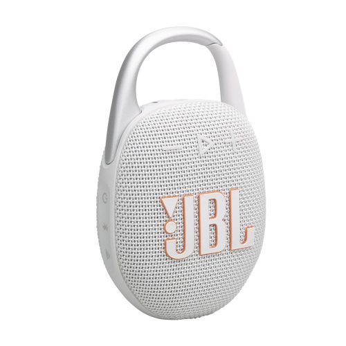 JBL Clip 5 hordozható Bluetooth hangszóró, 7Watt, BT 5.3, víz- és porálló, fehér