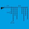 Somogyi KAF 600L 10M sziporkázó jégcsap fényfüggöny, 10x0,6m, 600 LED, IP44, meleg fehér