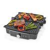 Nedis KAGR131FSR kontaktgrill, 1500Watt, 28x17 cm-es grill lap, fekete - inox