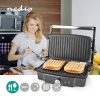 Nedis KAGR131FSR kontaktgrill, 1500Watt, 28x17 cm-es grill lap, fekete - inox