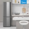 Midea MERB276FGE02A alulfagyasztós hűtőszekrény, 270/71liter, NoFrost, 41dB, inox