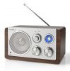 Nedis RDFM5110BN asztali retro FM rádió, 15Watt, AUX bemenet, barna