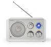 Nedis RDFM5110WT asztali retro FM rádió, 15Watt, AUX bemenet, fehér