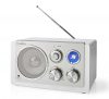 Nedis RDFM5110WT asztali retro FM rádió, 15Watt, AUX bemenet, fehér