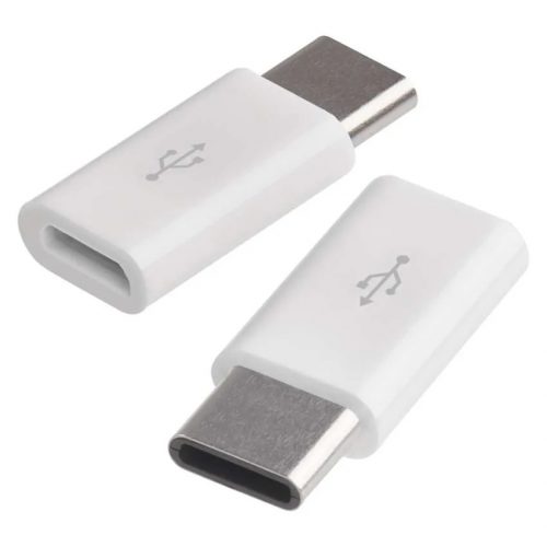 Emos SM7023 micro USB-B 2.0 / USB-C 2.0 adapter, fehér (2 darab)