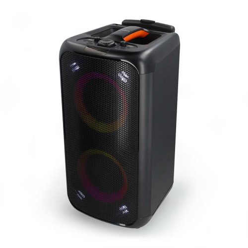 Nedis SPPT2480BK Party Boombox hangszóró, 240Watt, BT 5.0, USB, AUX, mikrofon bemenet, 4000mAh akku, IPX5