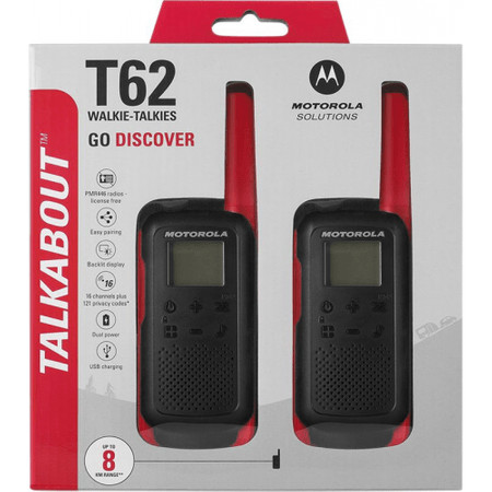 Motorola Talkabout T62 adó-vevő készülék, 1 Pár, Piros