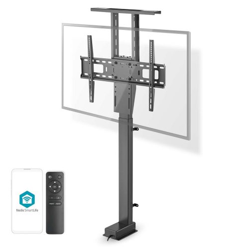 Nedis TVSM5840BK motoros TV lift 37"-80", VESA 600x400, max. 60kg, 68-158cm emelés, Wi-Fi, fekete