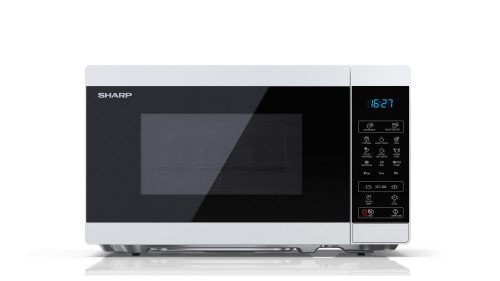 Sharp YC-MG02E-W Mikrohullámú sütő, 800W, Digitális, Compact Grill, fehér-fekete