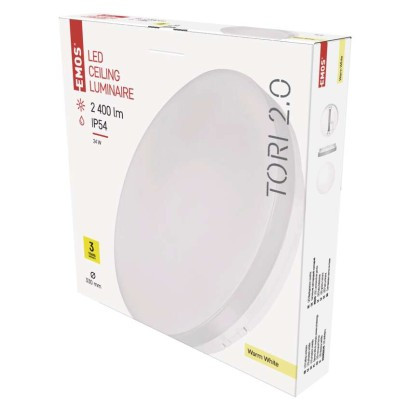 Emos ZM4122 TORI LED mennyezeti lámpa, 33x5cm, 24/145W, 2400lm, IP54, meleg fehér