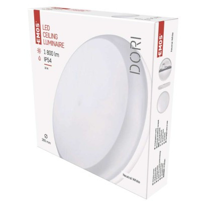 Emos ZM4311 DORI LED mennyezeti lámpa, 28x6cm, 18/115W, 1800lm, IP54, természetes fehér