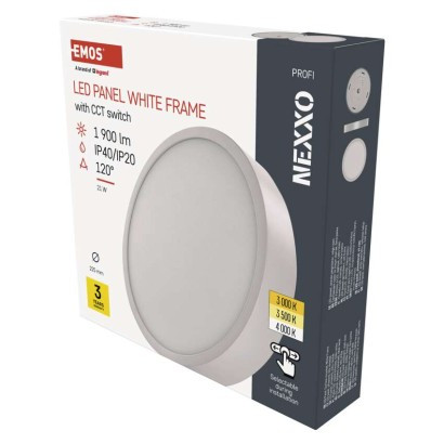 Emos ZM5143 NEXXO LED mennyezeti lámpa, 22x4cm, 21/120W, 1900lm, IP40, meleg/semleges fehér