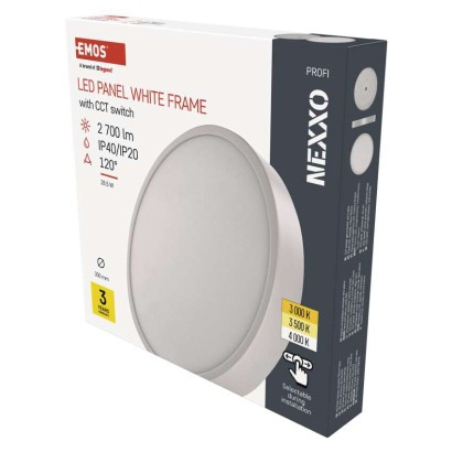 Emos ZM5153 NEXXO LED mennyezeti lámpa, 30x4cm, 28/160W, 2700lm, IP40, meleg/semleges fehér